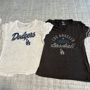 Majestic Dodgers Tees White and Black Short Sleeve